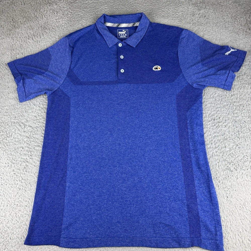 Puma Polo Shirt Mens Xl Blue Bandon Dunes Performance Golf Athletic Fit